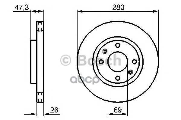 Диск Тормозной Hyundai: Elantra 00-, Elantra Седан 00-, Sonata Iv 01-04 Bosch арт. 0986479229