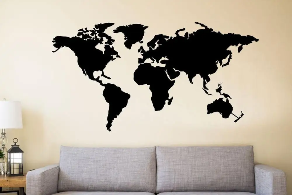 Metal Wall Art, Metal World Map Continents, Metal Wall Decor, Wall Hangings, Interior Decoration