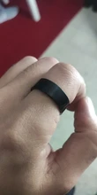 Modyle de los hombres de la moda de anillo de color negro titanio acabado mate clásico anillo de compromiso, joyería para hombre boda