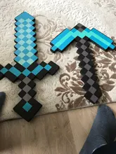 Espada y Pickaxe de gran tamaño para niños, juguete de espuma EVA, 61cm, Diamante Azul, regalo