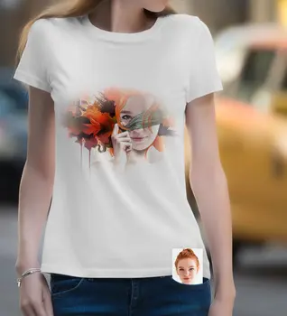 

Personalized Women 'S Abstract Watercolor Design White T-Shirt