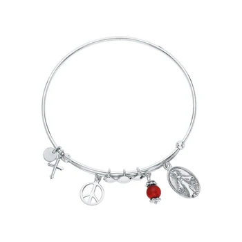

Silver Bracelet with coral imitation sunlight sample 925