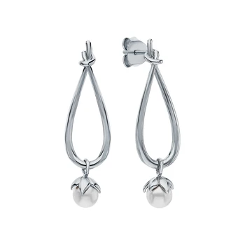 

Silver earrings with pearls imitation sunlight sample 925