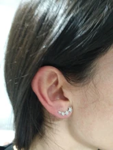 Pendientes de tuerca de Estrella de Plata de Ley 925 para mujer, joyería de boda para fiesta, joyería hipoalergénica eh393