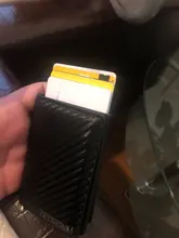 DIENQI-Billeteras de fibra de carbono para hombre Rfid, color negro mágico, triple, de cuero, delgada, monedero