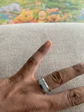 FDLK-anillo de acero inoxidable con diseño de meteoritos Vintage para hombre, 8mm, Color plateado, banda de compromiso de boda con cúpula, ajuste cómodo