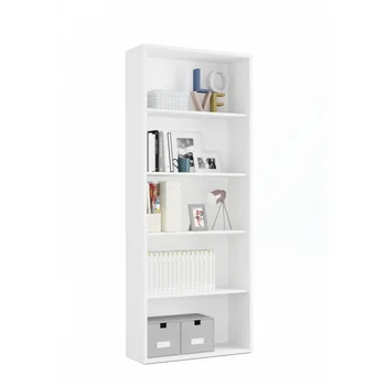 

Marian bookcase 2 bookcase standing bookcase adjustable shelves, for office, dispatch or study 196,5x75,5x33 Cm White