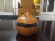 SaengQ-humidificador de aire eléctrico, difusor de aceites esenciales ultrasónico de grano de madera, minigenerador de niebla con USB, luz LED