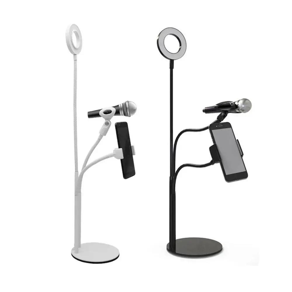 

Aluminum 360 Rotating Selfie Ring Light Clip Clamp Mounting Adapter Mobile Phone Holder For Live Stream Video Chat