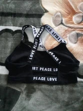 Sujetador deportivo con letras para mujer, sostén deportivo con realce, A-D, negro y blanco, para correr, Yoga, gimnasio y Fitness