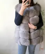Vest Jacket Real-Fur-Coat Natural Winter Fashion Womens High-Quality Luxurious Fox-Fur