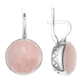 

Earrings made of silver with Jade and quartz pink