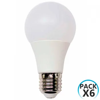 

Pack 6 LED Bulbs Standard E27 9W Equi.60W 806lm 15000H 1Primer Leader