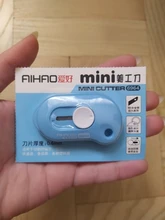 Aihao-minicortador de papel coreano Kawaii, cuchillo de utilidad con letras, suministros domésticos para oficina y papelería