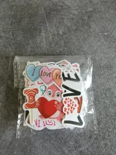 Pegatinas para el Día de San Valentín, 50 Uds., regalo para amantes, guitarra, motocicleta, monopatín, portátil, calcomanía para nevera