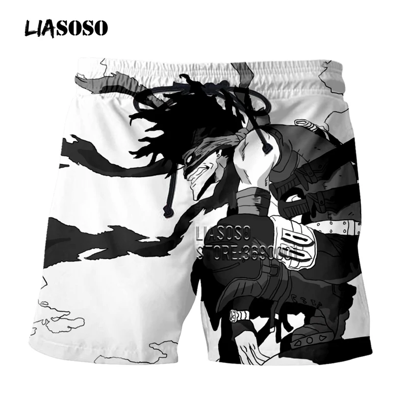 LIASOSO, шорты с 3D принтом, аниме, Boku, No Hero Academy, повседневные летние шорты, пляжные шорты, мужские спортивные штаны в стиле хип-хоп, G3138