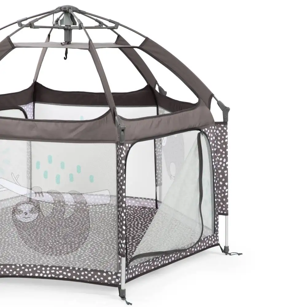 US $105.89 Happy Baby TROPICON Manege for kids with removable roof brown