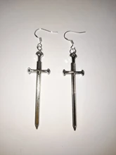 Colgante de espada de 55x16mm, 10 Uds., fabricación de joyas, colores de plata antigua, Color bronce antiguo, negro