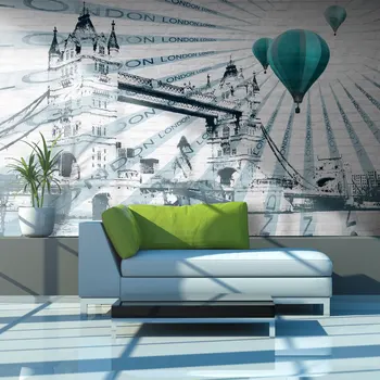 

Wall mural-balloon flight over the Tower Bridge - 300x231 cm