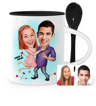 

Personalized Valentine Cartoon Black Spoon Mug Cup-3
