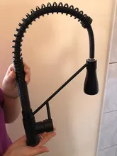 Mixer Tap Nozzle Deck-Mounted Stream-Sprayer Kitchen Faucet Cold-Taps Rotation Matte Black