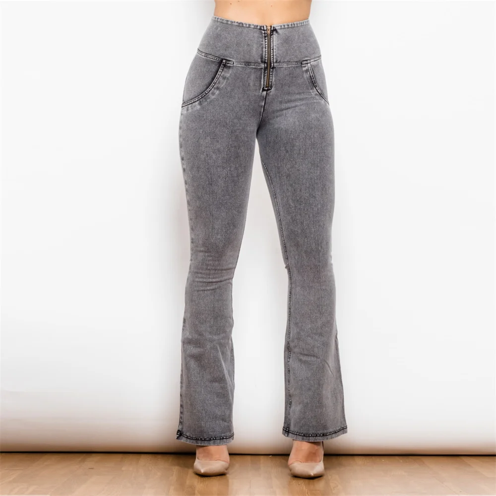 Shascullfites Melody high waist grey flare lift jeggings