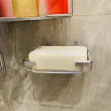 Plato de soporte para jabón Shipp, estante de almacenamiento para montar en paredes, hueco, caja de jabón, plato de esponja, accesorios de cocina y baño