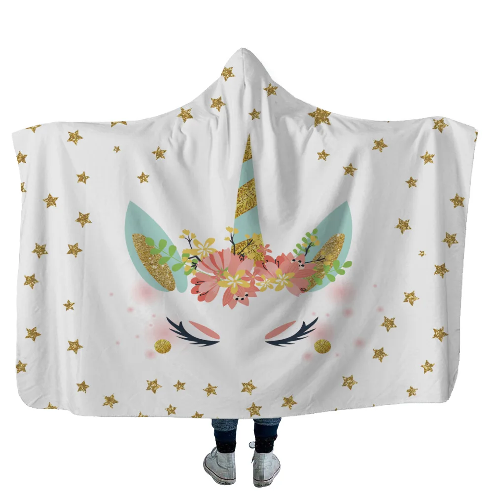 Unicorn-Hooded-Blanket-Super-Soft-Back-to-School-Blanket-with-Cap-Warm-Blanket-For-Couch-Throw (1)