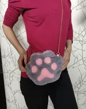 Bolso bandolera con cremallera y cadena con pata de oso para niña, monedero de felpa suave para niño pequeño, accesorios para bebé