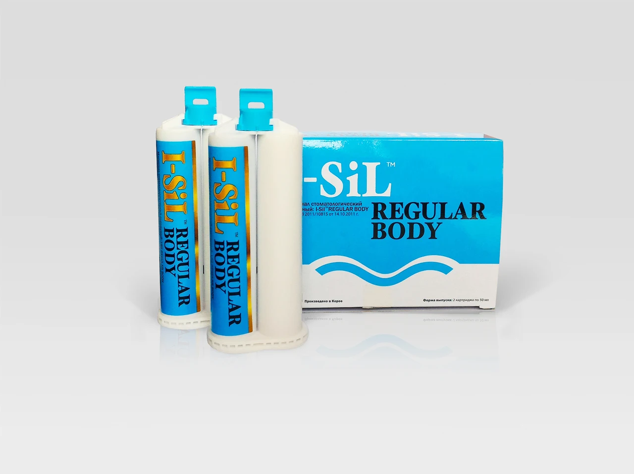 Поливинилсилоксановые оттискные массы I-Sil Regular Body (50 мл Х 2 картриджа) - Ай-сил |