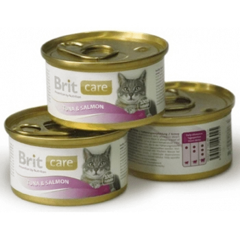 

Brit Care консервы для кошек (кусочки), Лосось и тунец, Cat food, for cats, 12*80 г