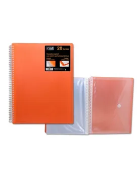 

PP FOLDER OFFICE CLUB 40 COVERS DOCUMENT HOLDER ORANGE COLOR WITH WALLET POESSA