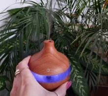 Oil-Diffuser Humidifier Usb Essential-Aroma Wood-Grain Ultrasonic Mist-Maker Led-Light