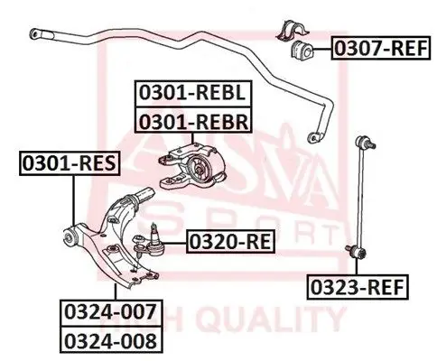 Bushing front lower arm rear right ASVA 0301REBR | Автомобили и мотоциклы