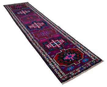 

90x335 Cm Purple Handmade Boho Runner Rugs-3x11 Ft