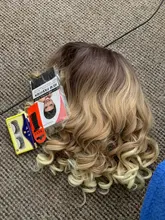 Bob corto-peluca sintética Afro rizada para mujeres negras, pelo rubio miel ombré, alta temperatura,