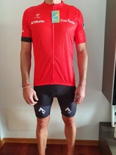 2021 Nuevo rojo STRAVA profesional bicicleta equipo Maillot de manga corta Ciclismo Jersey Ciclismo hombres de verano transpirable Conjuntos de ropa de Ciclismo