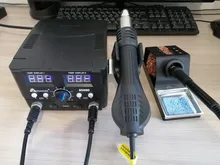 Estación de soldadura Digital LED 2 en 1, 800W, pistola de aire caliente, Estación de Reparación soldador eléctrico para teléfono, PCB, IC, SMD, BGA