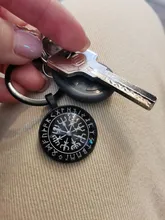 LLavero de pirata vikingo Vegvisir, colgante de cristal con patrón de brújula vikinga, el mejor regalo