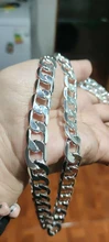 Collares de cadena de plata de ley 925 para hombre y mujer, cadena de eslabones cubanos italianos, de Figaro, de plata sólida, SC289