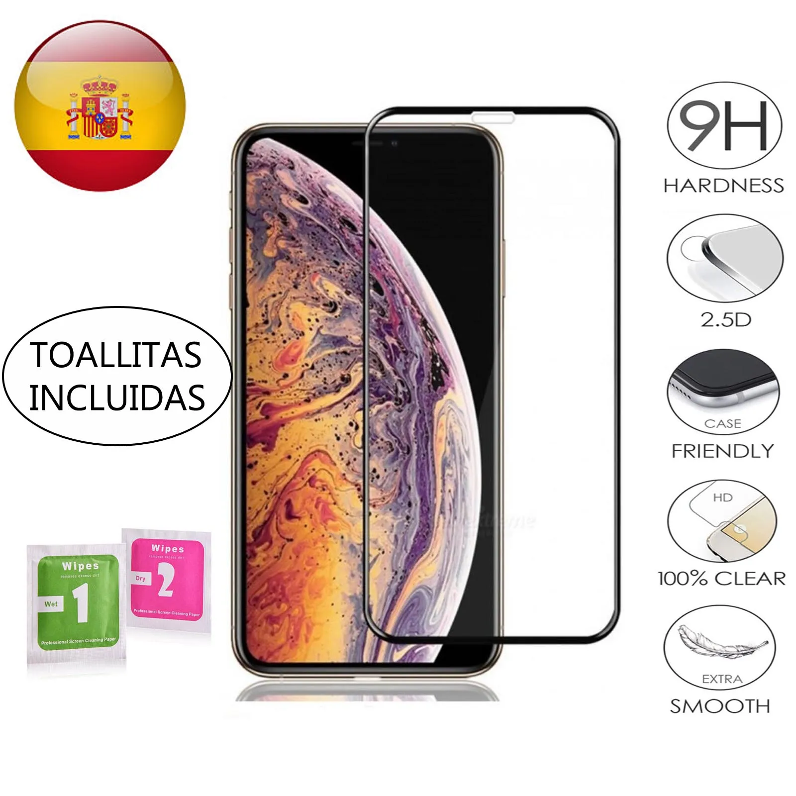 Black Edges Закаленное стекло протектор Полный 9H для Apple IPhone XR выбрать цвет покрывает весь экран - Цвет: Black Edges