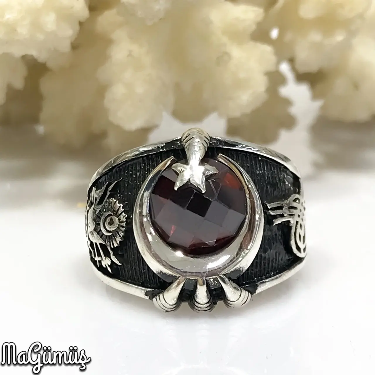 

New Soldier Police Circuit Ring the Moon the stars Eagle Claws Silver Men 'S Ring