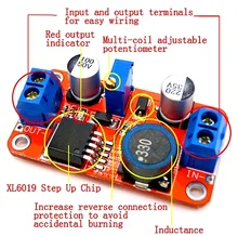 Módulo de potencia de aumento 5A DC-DC, convertidor de voltios de refuerzo, 3,3 V-35V a 5V, 6V, 9V, 12V, 24V, nuevo