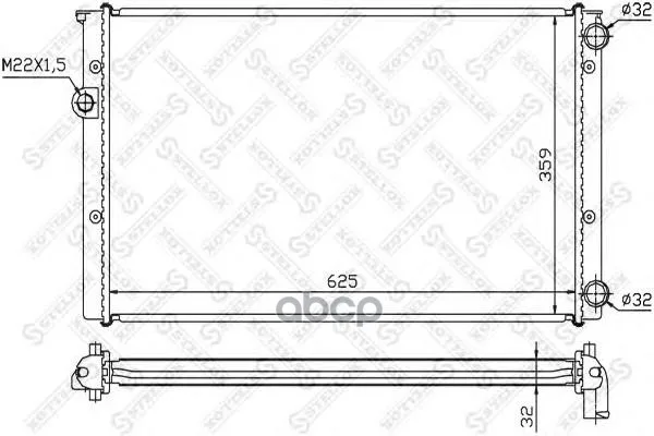 10-25071-Sx_радиатор Системы Охлаждения! Vw Golf/Vento 1.6i-2.0i/1.9tdi 91 Stellox 1025071sx Stellox арт. 1025071SX