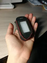 Funda de cuero para llaves de 2 vías, nuevo estilo, sistema de alarma para coche, de seguridad en dos sentidos, versión rusa
