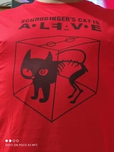 Camiseta de algodón para hombre, camisa de manga corta con estampado de gato Schrodinger, informal, The Big Bang Theory, Verano 2017, #247