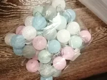 Garland-Lights String Fairy-Lights-Decoration Cotton-Ball Xmas Wedding-Party Holiday