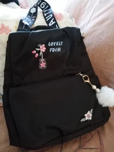 Mochila informal de tela Oxford con flores bordadas para mujer, bolso escolar para el hombro, para viajes diarios, antirrobo