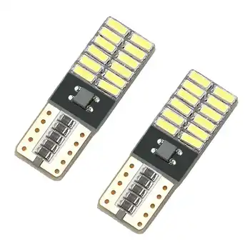 

2x Car LED Canbus NO ERROR T10 W5W Bulbs 24 LEDS 4014 SMD Lamps ERROR FREE for Clearance Reading Door Light 6000K White