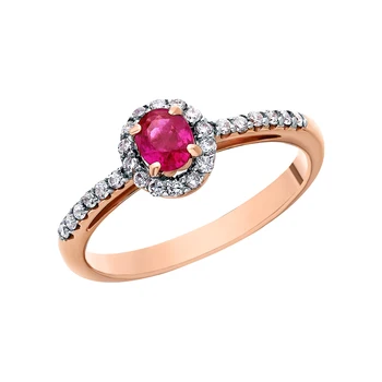 

Gold ring with rubies and diamonds sunlight sample 585